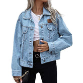 Chaqueta vaquera azul claro para mujer